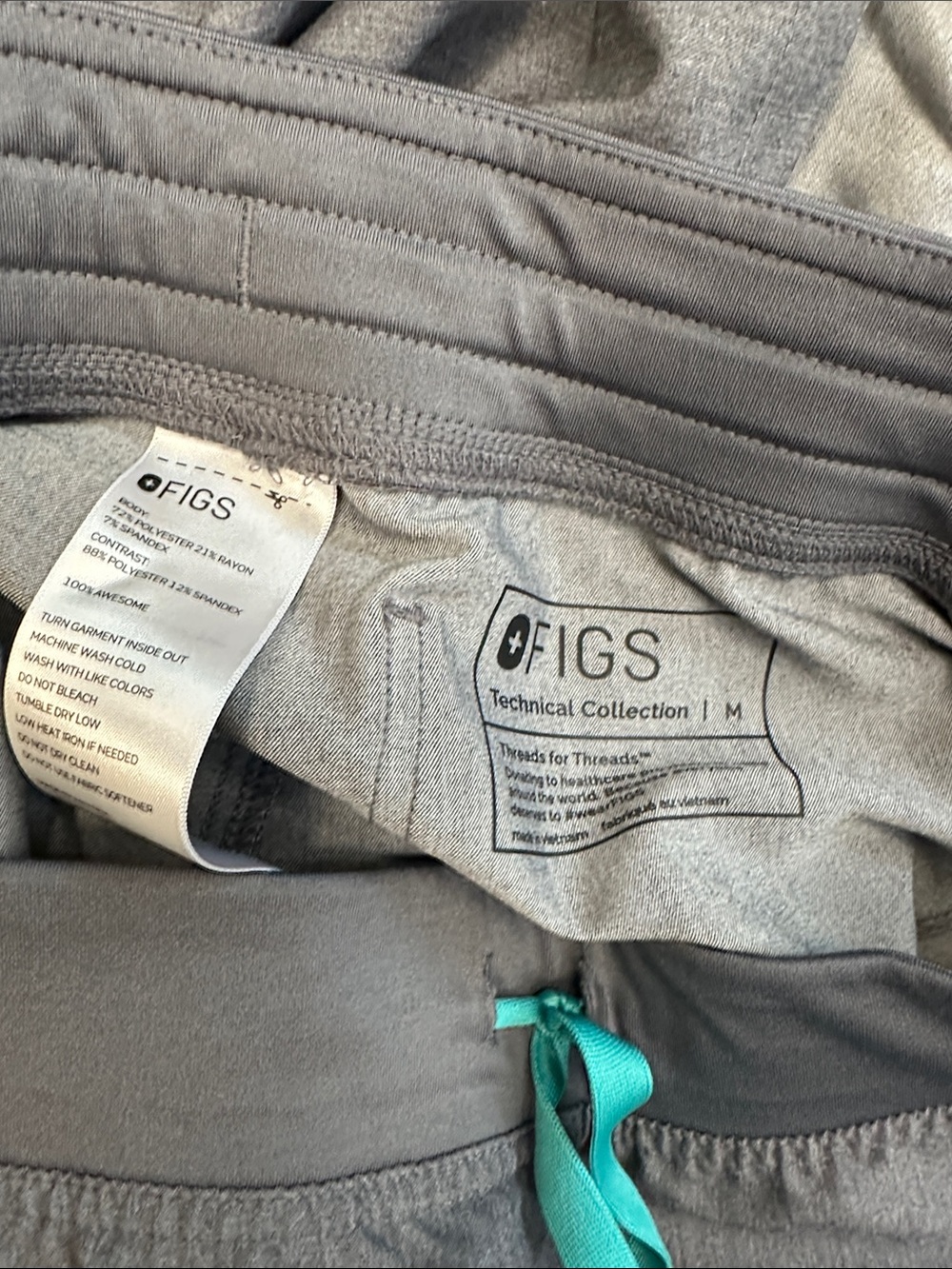 Figs Set Graphite Gray Catarina Scrub Top and Livingston Pants Women’s Medium - Picture 4 of 11